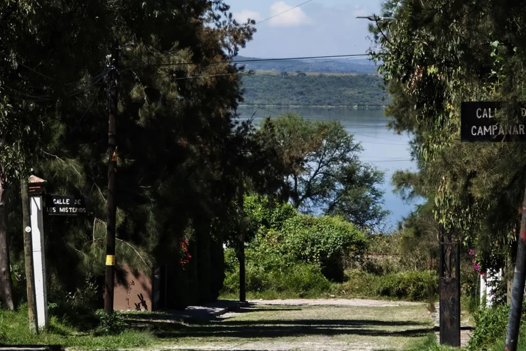 Tree-lined street with panoramic lake views in Los Frailes San Miguel de Allende